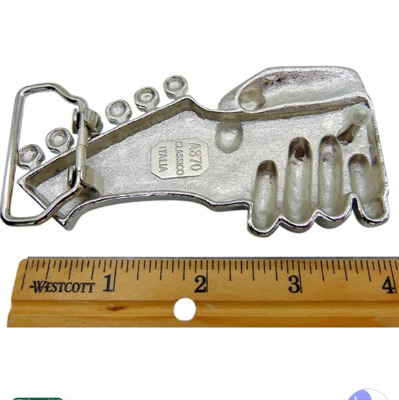 New silver guitar belt buckles fits 1.5 belts - Picture 2 of 2